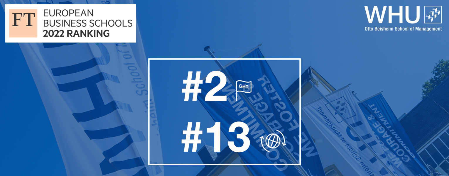 WHU Reaches #13 on List of Best Business Schools in Europe
